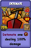 Wizard101 Fire spell card: Detonate, Spell ID 17200