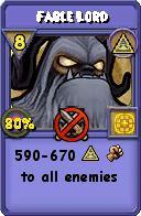 Wizard101 Myth spell card: Fable Lord, Spell ID 17559