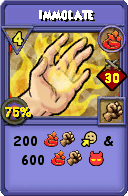 Wizard101 Fire spell card: Immolate, Spell ID 17181
