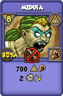 Wizard101 Myth spell card: Medusa, Spell ID 17155