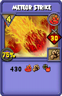 Wizard101 Fire spell card: Meteor Strike, Spell ID 17895