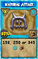 Wizard101 Ice spell card: Natural Attack, Spell ID 17954