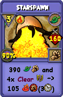 Wizard101 Life spell card: Starspawn, Spell ID 17903