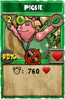 Wizard101 Life spell card: Pigsie, Spell ID 17005