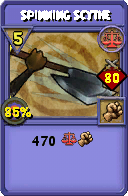 Wizard101 Balance spell card: Spinning Scythe, Spell ID 17462
