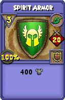 Wizard101 Life spell card: Spirit Armor, Spell ID 17477