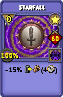 Wizard101 Star spell card: Starfall, Spell ID 17273