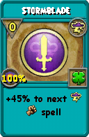 Wizard101 Storm spell card: Stormblade, Spell ID 17242