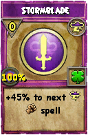 Wizard101 Storm spell card: Stormblade, Spell ID 17253