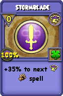 Wizard101 Storm spell card: Stormblade, Spell ID 17294
