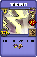 Wizard101 Storm spell card: Wild Bolt, Spell ID 17530