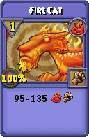 Wizard101 Fire spell card: Fire Cat, Spell ID 18001