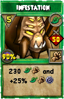 Wizard101 Life spell card: Infestation, Spell ID 18002