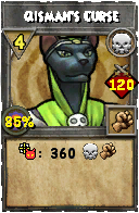 Wizard101 Death spell card: Qismah's Curse, Spell ID 18007