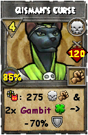 Wizard101 Death spell card: Qismah's Curse, Spell ID 18008