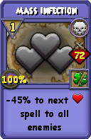 Wizard101 Death spell card: Mass Infection, Spell ID 18014