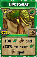 Wizard101 Life spell card: Life Scarab, Spell ID 18018