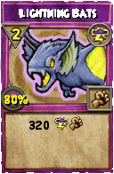 Wizard101 Storm spell card: Lightning Bats, Spell ID 18030