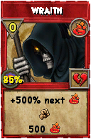 Wizard101 Fire spell card: Wraith, Spell ID 18040