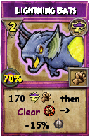 Wizard101 Storm spell card: Lightning Bats, Spell ID 18045