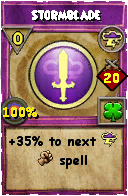 Wizard101 Storm spell card: Stormblade, Spell ID 18050