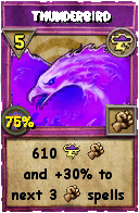 Wizard101 Storm spell card: Thunderbird, Spell ID 18059