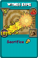 Wizard101 Fire spell card: Witness Expel, Spell ID 18062