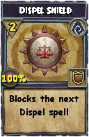 Wizard101 Shadow spell card: Dispel Shield, Spell ID 18068