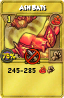 Wizard101 Fire spell card: Ash Bats, Spell ID 18075