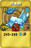 Wizard101 Ice spell card: Ice Bats, Spell ID 18076