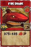 Wizard101 Fire spell card: Fire Shark, Spell ID 18077