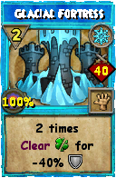 Wizard101 Ice spell card: Glacial Fortress, Spell ID 18081