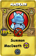 Wizard101 Myth spell card: MacDeath, Spell ID 18083