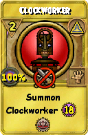 Wizard101 Myth spell card: Clockworker, Spell ID 18089