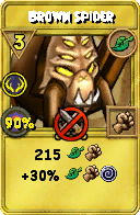 Wizard101 Life spell card: Brown Spider, Spell ID 18092