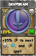 Wizard101 Death spell card: Graveblade, Spell ID 18098