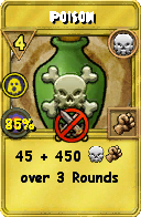 Wizard101 Death spell card: Poison, Spell ID 18103