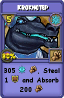 Wizard101 Ice spell card: Krokhotep, Spell ID 18105