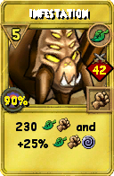 Wizard101 Life spell card: Infestation, Spell ID 18111
