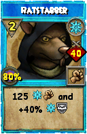 Wizard101 Ice spell card: Ratstabber, Spell ID 18112