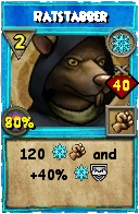 Wizard101 Ice spell card: Ratstabber, Spell ID 18115