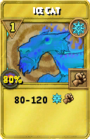 Wizard101 Ice spell card: Ice Cat, Spell ID 18123