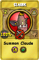 Wizard101 Myth spell card: Claude, Spell ID 18124