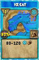 Wizard101 Ice spell card: Ice Cat, Spell ID 18126