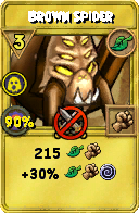 Wizard101 Life spell card: Brown Spider, Spell ID 18148