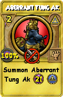 Wizard101 Myth spell card: Aberrant Tung Ak, Spell ID 18151
