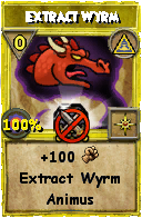 Wizard101 Myth spell card: Extract Wyrm, Spell ID 18153