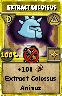 Wizard101 Myth spell card: Extract Colossus, Spell ID 18155