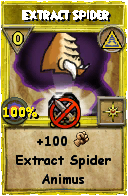 Wizard101 Myth spell card: Extract Spider, Spell ID 18157