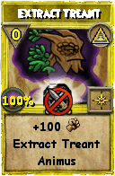 Wizard101 Myth spell card: Extract Treant, Spell ID 18156